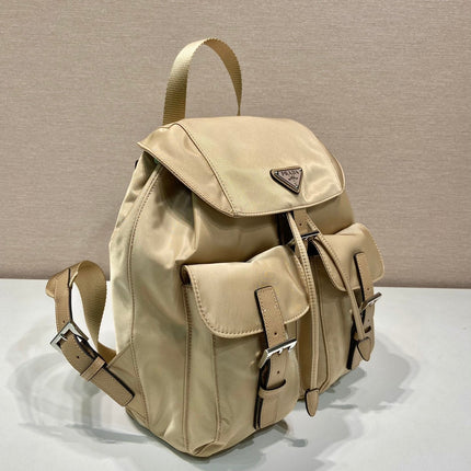SMALL BACKPACK 28 IN SHOELACE BEIGE PARACHUTE FABRIC