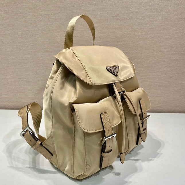 SMALL BACKPACK 28 IN SHOELACE BEIGE PARACHUTE FABRIC