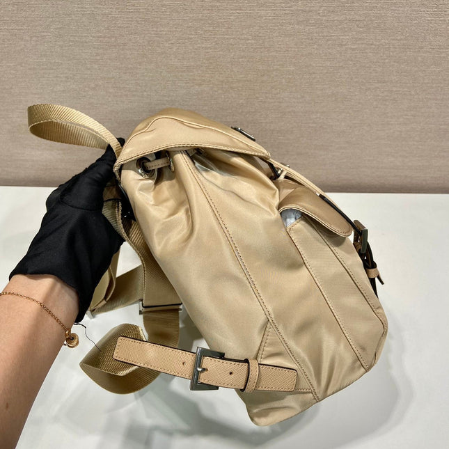 SMALL BACKPACK 28 IN SHOELACE BEIGE PARACHUTE FABRIC