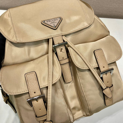 SMALL BACKPACK 28 IN SHOELACE BEIGE PARACHUTE FABRIC