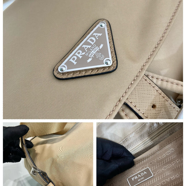 SMALL BACKPACK 28 IN SHOELACE BEIGE PARACHUTE FABRIC
