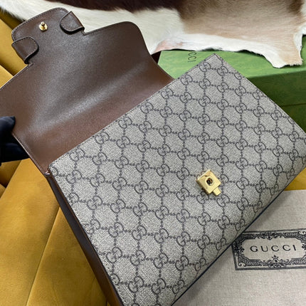 GG HORSEBIT 1955 SMALL 29 BAG BEIGE CANVAS AND LIGHT BROWN CALFSKIN