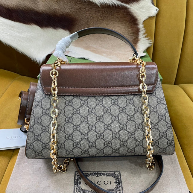 GG HORSEBIT 1955 SMALL 29 BAG BEIGE CANVAS AND LIGHT BROWN CALFSKIN