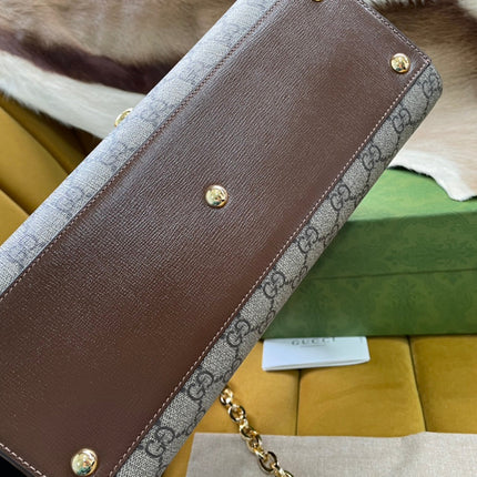 GG HORSEBIT 1955 SMALL 29 BAG BEIGE CANVAS AND LIGHT BROWN CALFSKIN