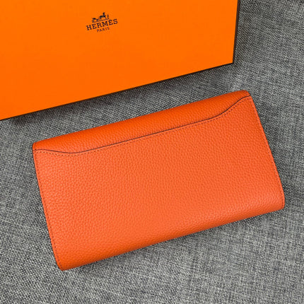 HM CLUTCH CONSTANCE 22 ORANGE CALFSKIN GOLD HARDWARE