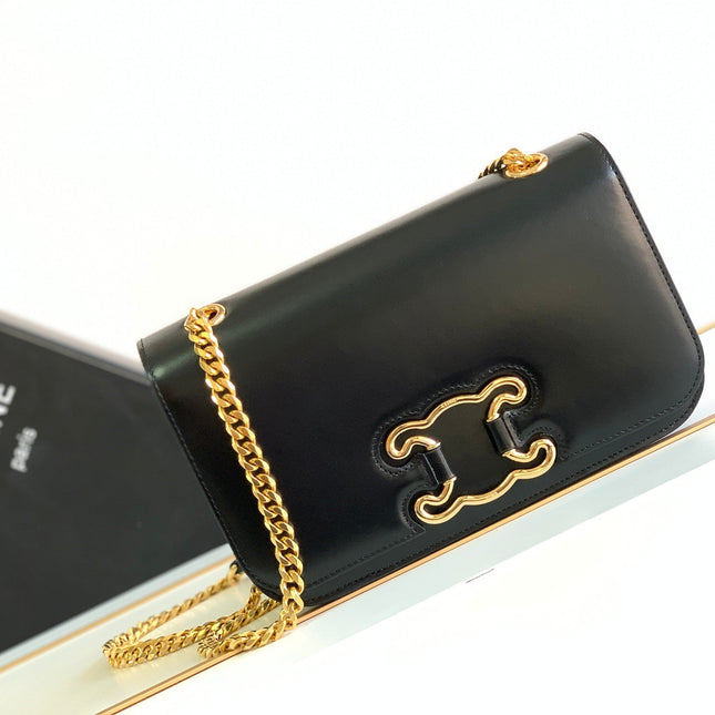 TRIOMPHE FRAME 23 BLACK CALFSKIN