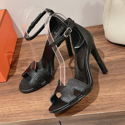PREMIERE 115 SANDAL IN BLACK GRAINED CALFSKIN
