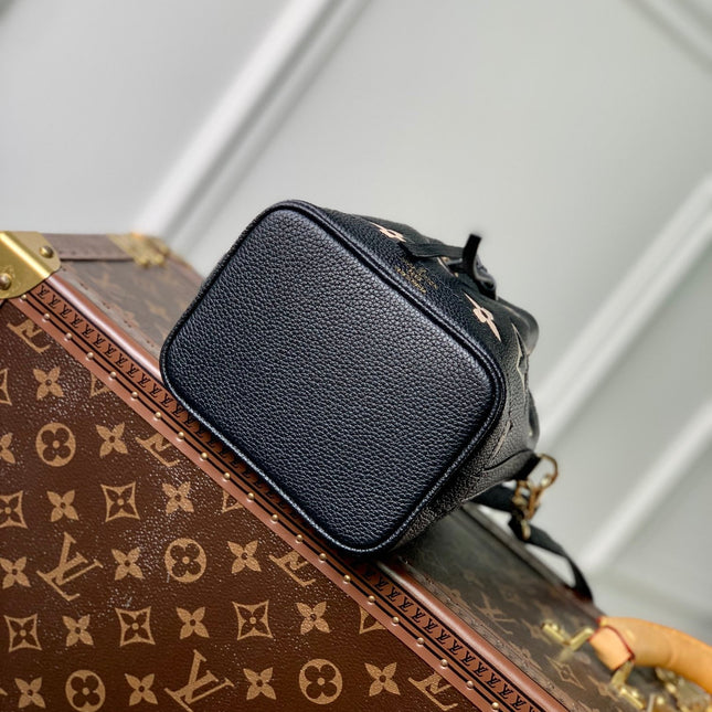 NANO NOÉ 16 IN BLACK BEIGE BICOLOR MONOGRAM EMPREINTE CALFSKIN