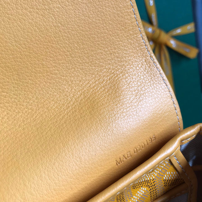 ALPIN MINI BACKPACK 21 IN YELLOW LAMBSKIN AND GOYARDINE CANVAS