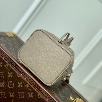 NANO NOÉ 16 IN GREY TOURTERELLE BICOLOR MONOGRAM EMPREINTE CALFSKIN