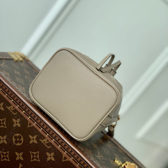 NANO NOÉ 16 IN GREY TOURTERELLE BICOLOR MONOGRAM EMPREINTE CALFSKIN