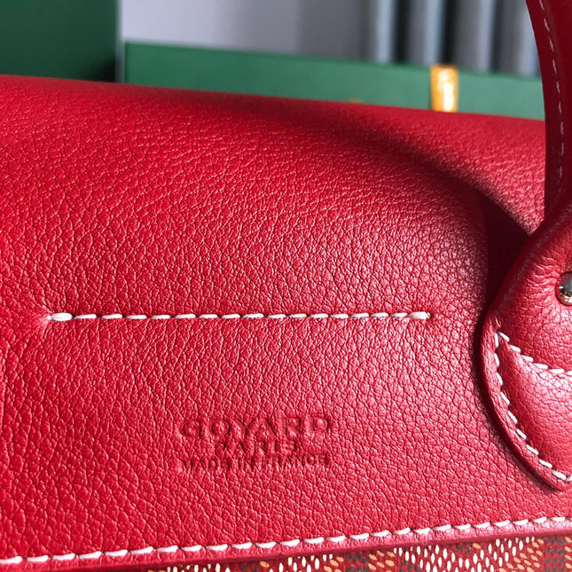 ALPIN MINI BACKPACK 21 IN CLASSIC RED LAMBSKIN AND GOYARDINE CANVAS