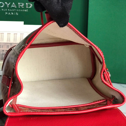 ALPIN MINI BACKPACK 21 IN CLASSIC RED LAMBSKIN AND GOYARDINE CANVAS