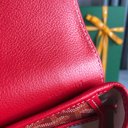 ALPIN MINI BACKPACK 21 IN CLASSIC RED LAMBSKIN AND GOYARDINE CANVAS