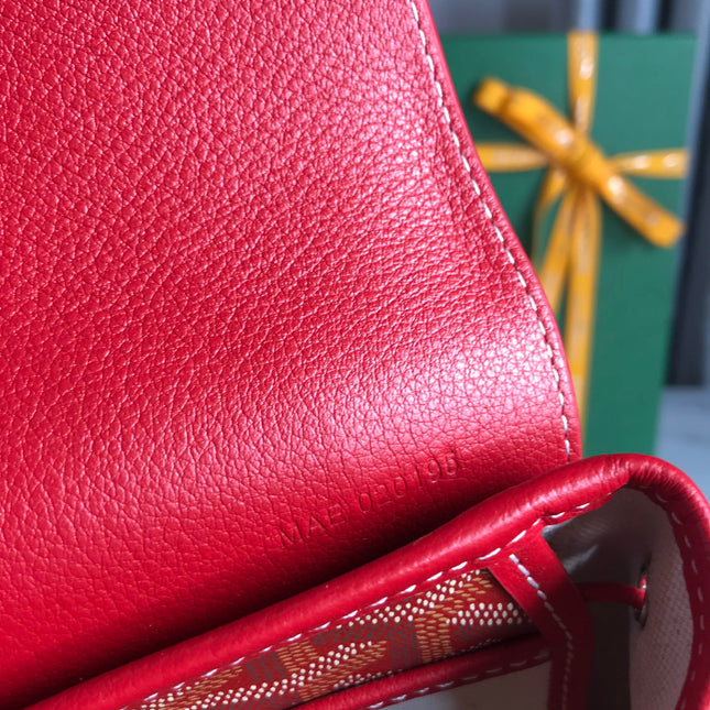 ALPIN MINI BACKPACK 21 IN CLASSIC RED LAMBSKIN AND GOYARDINE CANVAS