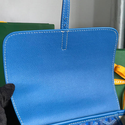 ALPIN MINI BACKPACK 21 IN SAPPHIRE BLUE LAMBSKIN AND GOYARDINE CANVAS