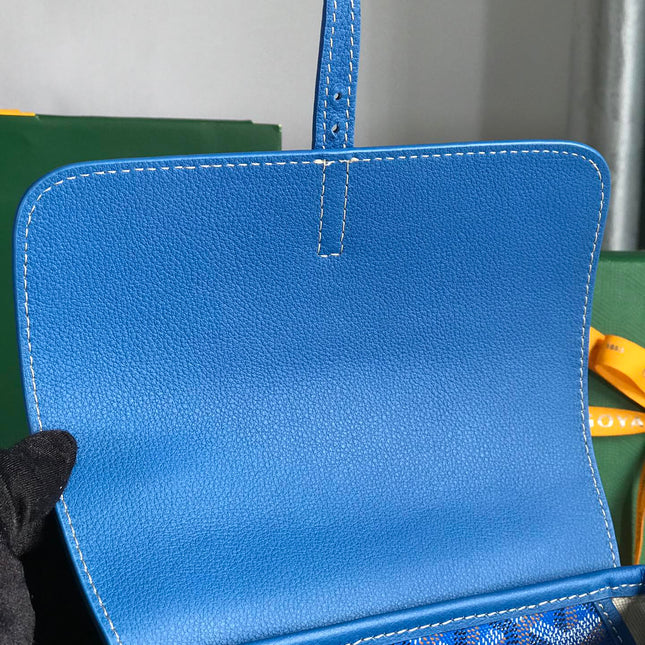 ALPIN MINI BACKPACK 21 IN SAPPHIRE BLUE LAMBSKIN AND GOYARDINE CANVAS
