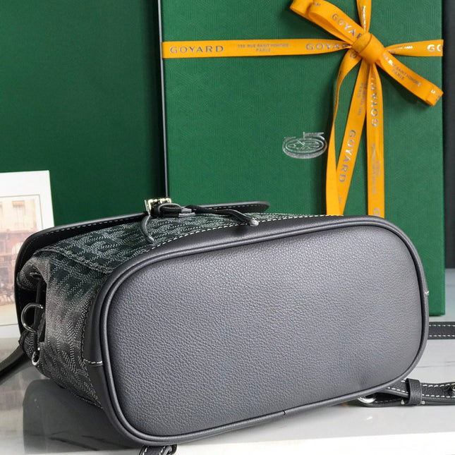 ALPIN MINI BACKPACK 21 IN GRAY LAMBSKIN AND GOYARDINE CANVAS