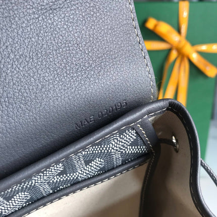 ALPIN MINI BACKPACK 21 IN GRAY LAMBSKIN AND GOYARDINE CANVAS