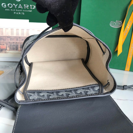 ALPIN MINI BACKPACK 21 IN GRAY LAMBSKIN AND GOYARDINE CANVAS
