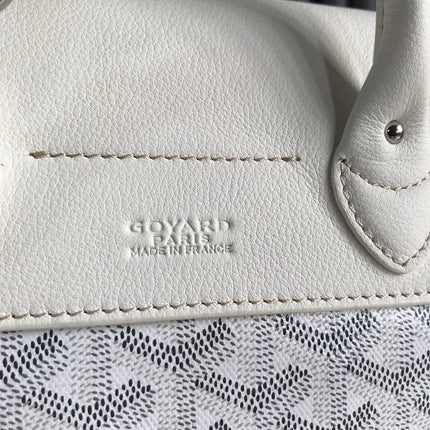 ALPIN MINI BACKPACK 21 IN WHITE LAMBSKIN AND GOYARDINE CANVAS