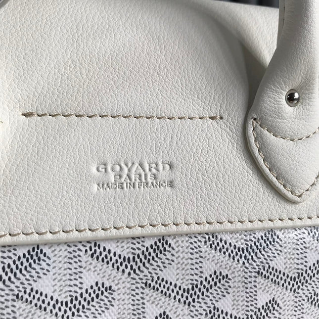 ALPIN MINI BACKPACK 21 IN WHITE LAMBSKIN AND GOYARDINE CANVAS