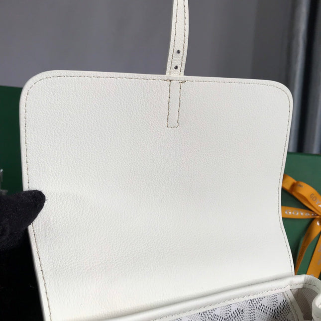 ALPIN MINI BACKPACK 21 IN WHITE LAMBSKIN AND GOYARDINE CANVAS