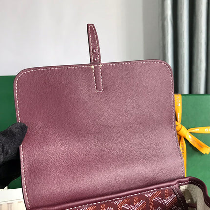 ALPIN MINI BACKPACK 21 IN WINE RED LAMBSKIN AND GOYARDINE CANVAS