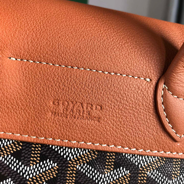 ALPIN MINI BACKPACK 21 IN TAN LAMBSKIN AND BLACK GOYARDINE CANVAS