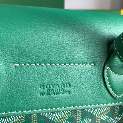 ALPIN MINI BACKPACK 21 IN GREEN LAMBSKIN AND GOYARDINE CANVAS