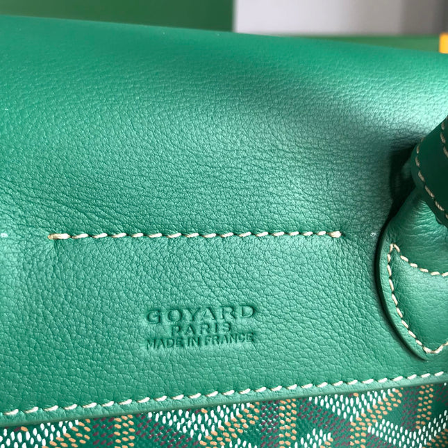 ALPIN MINI BACKPACK 21 IN GREEN LAMBSKIN AND GOYARDINE CANVAS