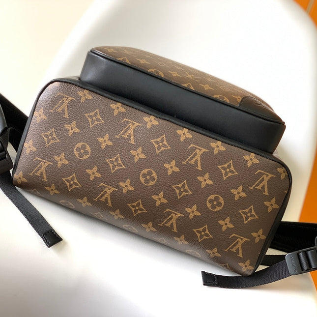 DEAN BACKPACK 42 IN BLACK AND BROWN MONOGRAM CANVAS