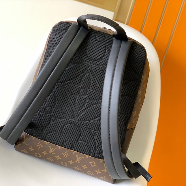 DEAN BACKPACK 42 IN BLACK AND BROWN MONOGRAM CANVAS
