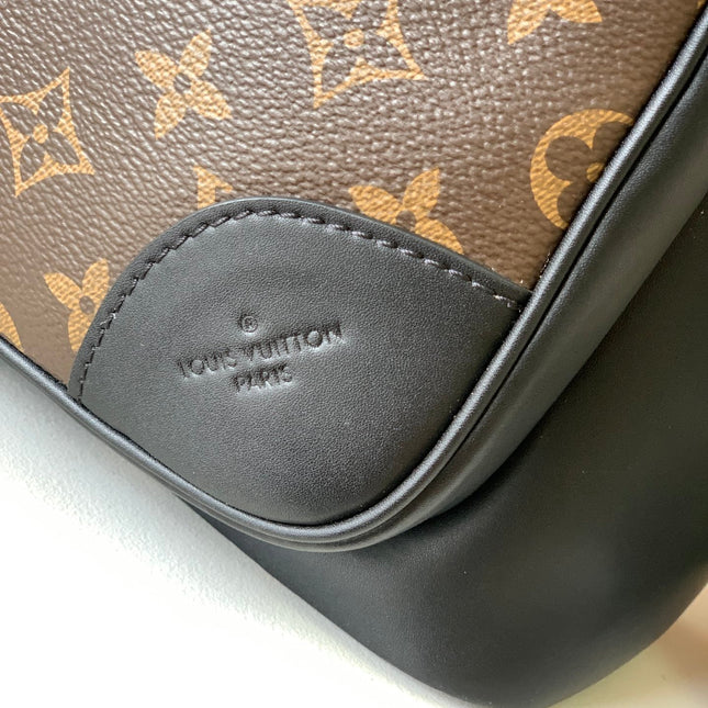 DEAN BACKPACK 42 IN BLACK AND BROWN MONOGRAM CANVAS