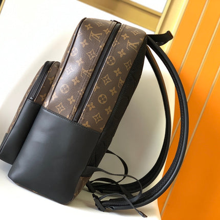 DEAN BACKPACK 42 IN BLACK AND BROWN MONOGRAM CANVAS