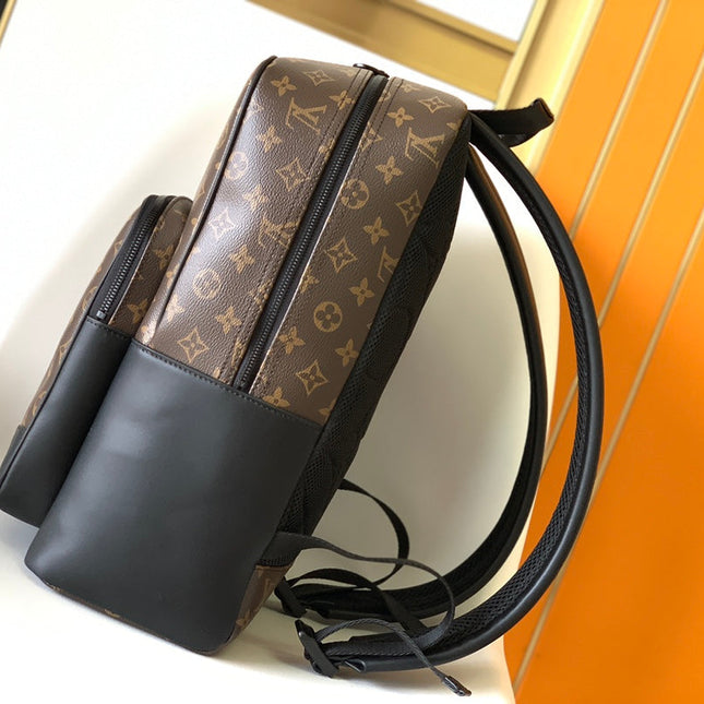 DEAN BACKPACK 42 IN BLACK AND BROWN MONOGRAM CANVAS