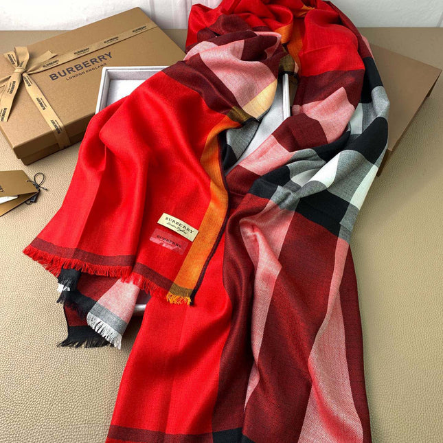 SCARF 200 CM IN ORANGE RED CASHMERE 394730