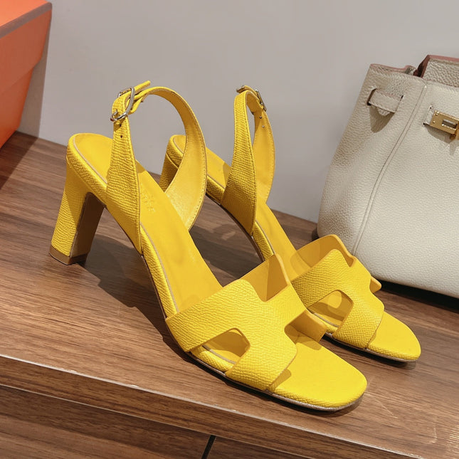 HOLY 75 SANDAL IN BRIGHT YELLOW GRAINED CALFSKIN