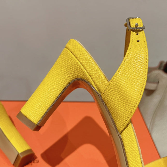 HOLY 75 SANDAL IN BRIGHT YELLOW GRAINED CALFSKIN