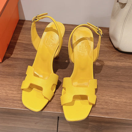 HOLY 105 SANDAL IN BRIGHT YELLOW GRAINED CALFSKIN
