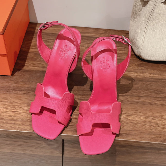 HOLY 105 SANDAL IN BRIGHT PINK GRAINED CALFSKIN