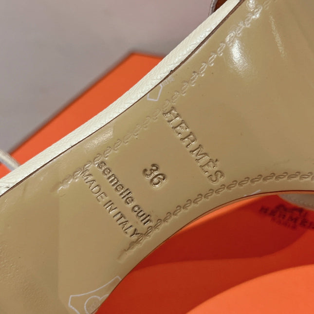 PREMIERE 105 SANDAL IN WHITE CREAM GRAINED CALFSKIN