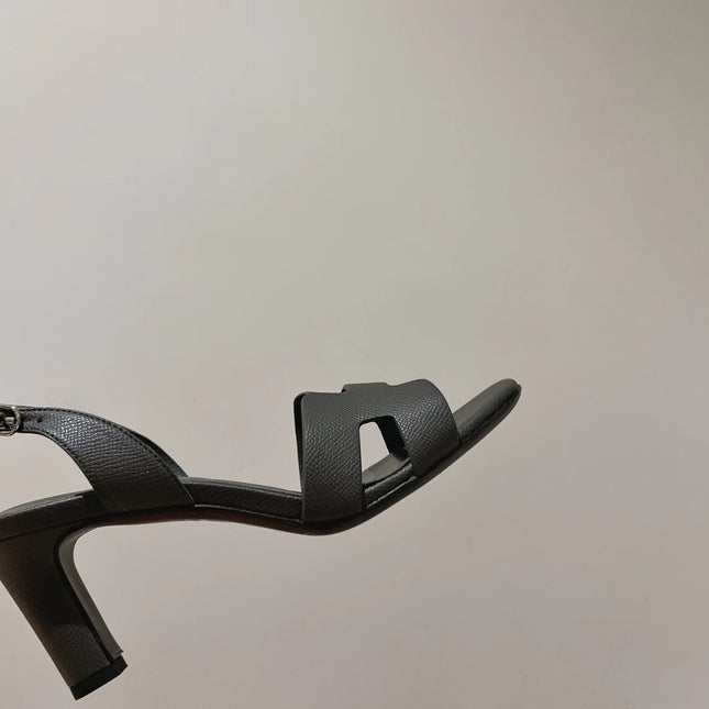 HOLY 75 SANDAL IN DARK GRAY GRAINED CALFSKIN