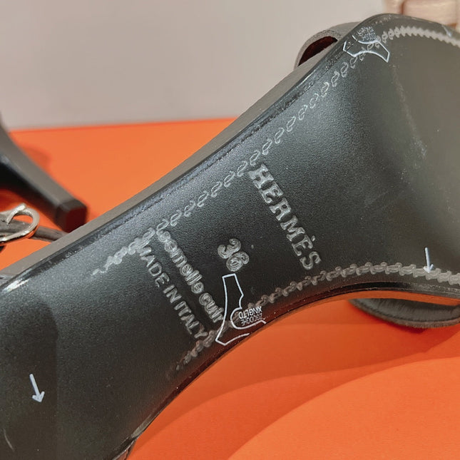 PREMIERE 70 SANDAL IN DARK GRAY CALFSKIN