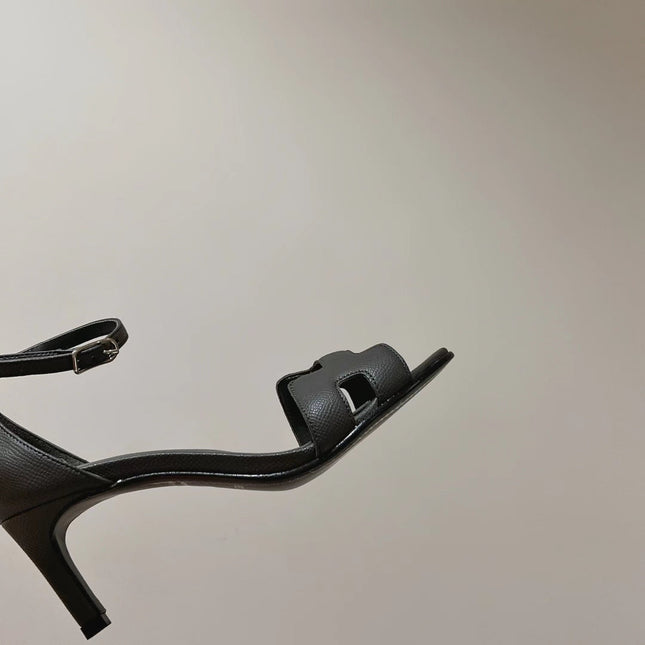 PREMIERE 70 SANDAL IN DARK GRAY CALFSKIN