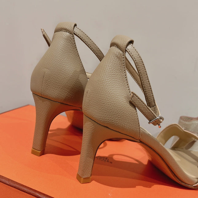 PREMIERE 70 SANDAL IN SAND BROWN CALFSKIN