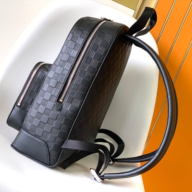DAMIER CAMPUS BACKPACK 39 IN BLACK CALFSKIN AND CANVAS