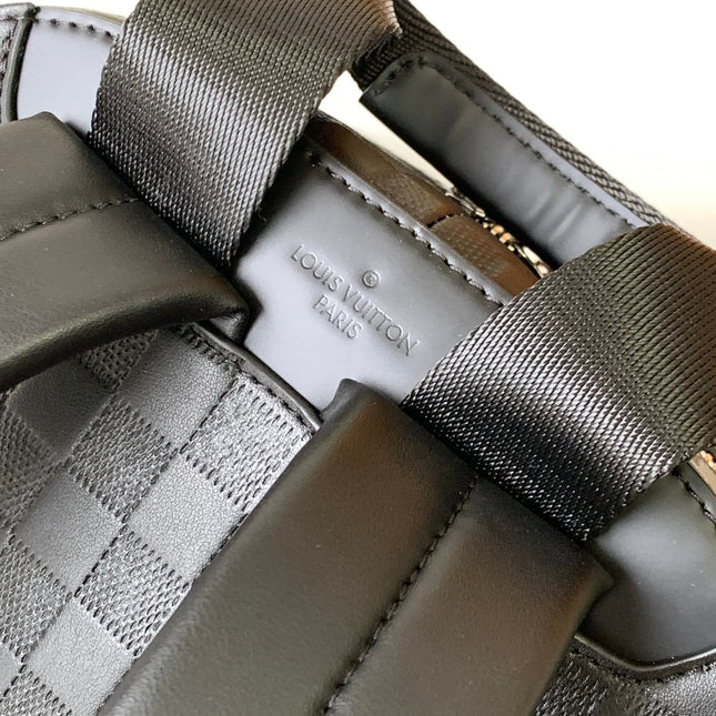 DAMIER CAMPUS BACKPACK 39 IN BLACK CALFSKIN AND CANVAS