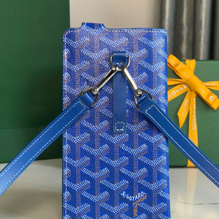 MONTMARTRE GM CASE 18 IN SAPPHIRE BLUE GOYARDINE CANVAS