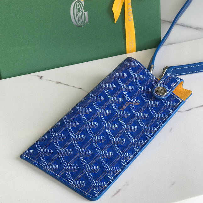 MONTMARTRE GM CASE 18 IN SAPPHIRE BLUE GOYARDINE CANVAS